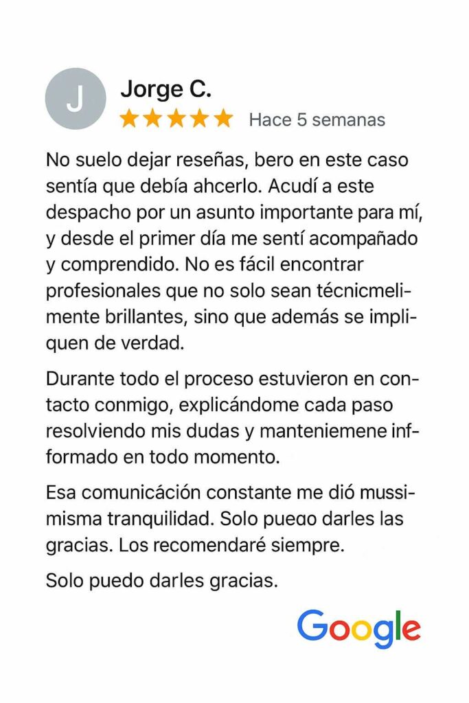 Delitos informáticos más frecuentes en 2026. Reseña de uno de nuestros clientes en Google