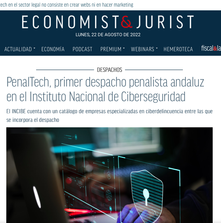 PenalTech Abogados especialistas en Cyberstalking primer despacho en INCIBE