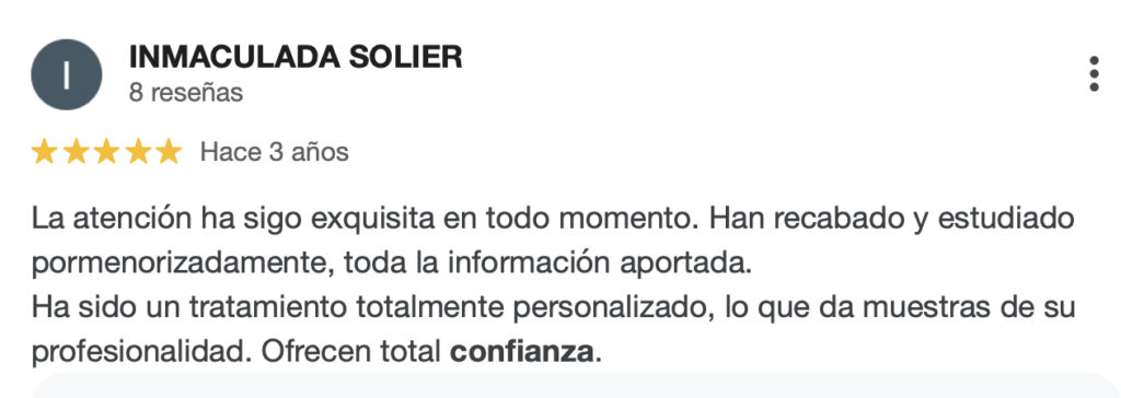 cuánto cobra un abogado penalista en España. Reseña de google de PenalTech. ejemplo 3