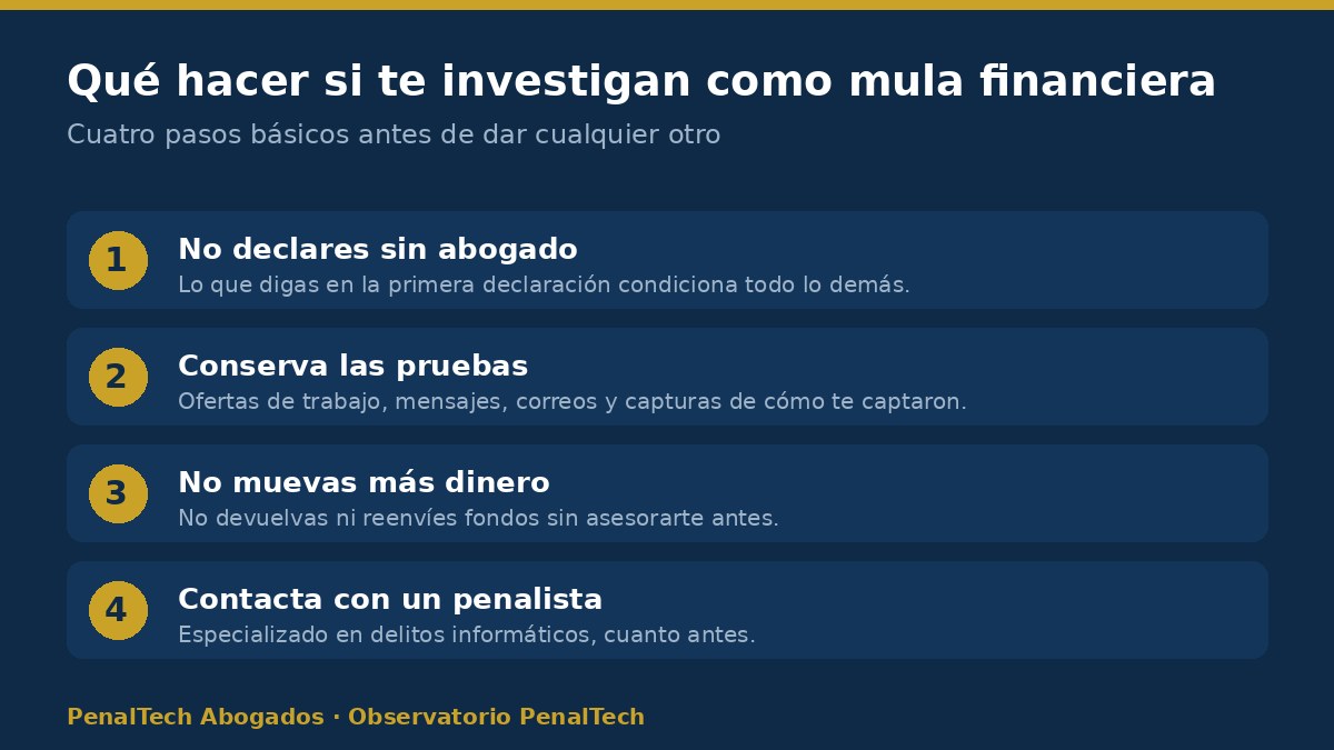 qué hacer si te investigan como mula financiera